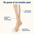 Ciorapi Compresie Genunchi cu Fermoar