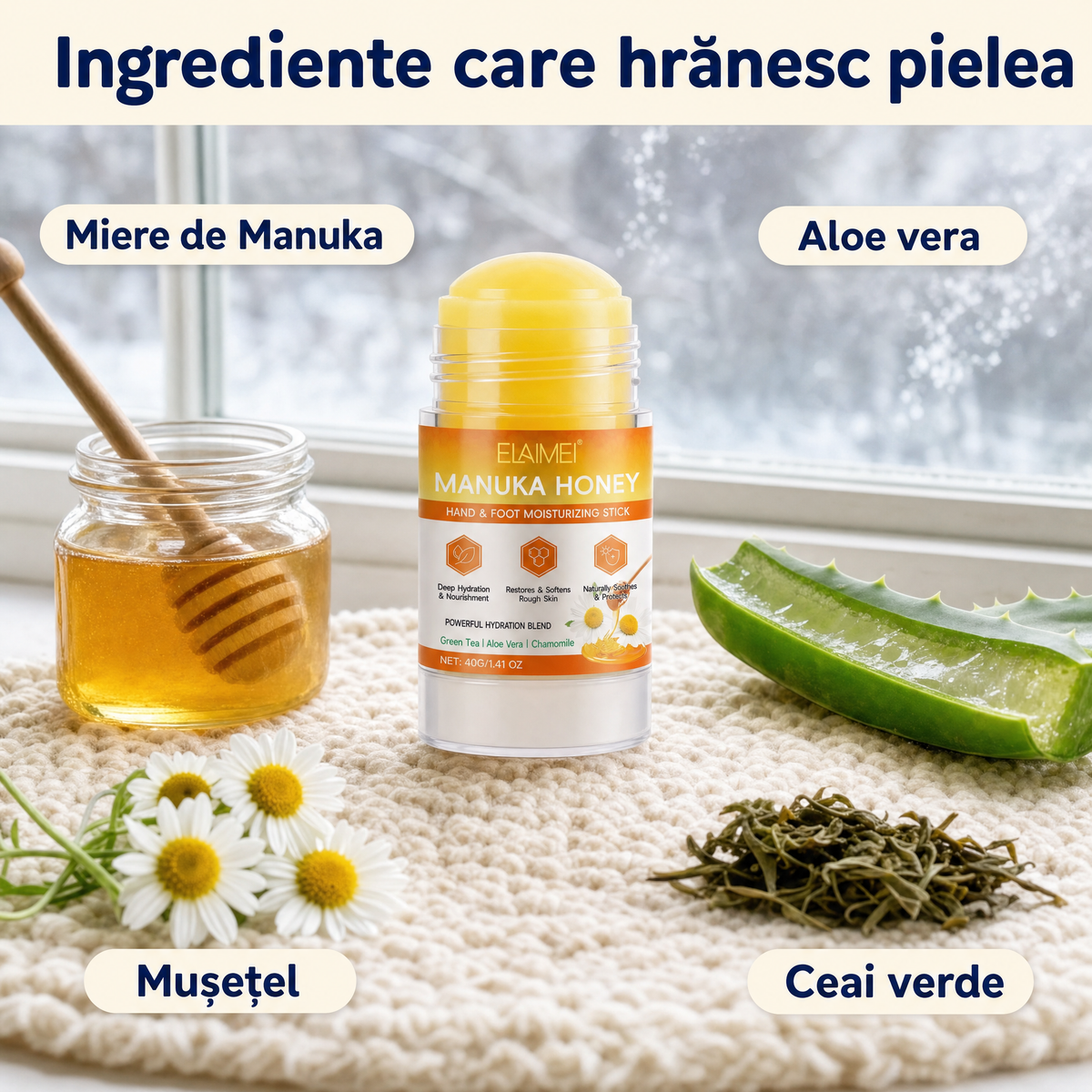 Stick Hidratant cu Miere de Manuka pentru Mâini și Picioare